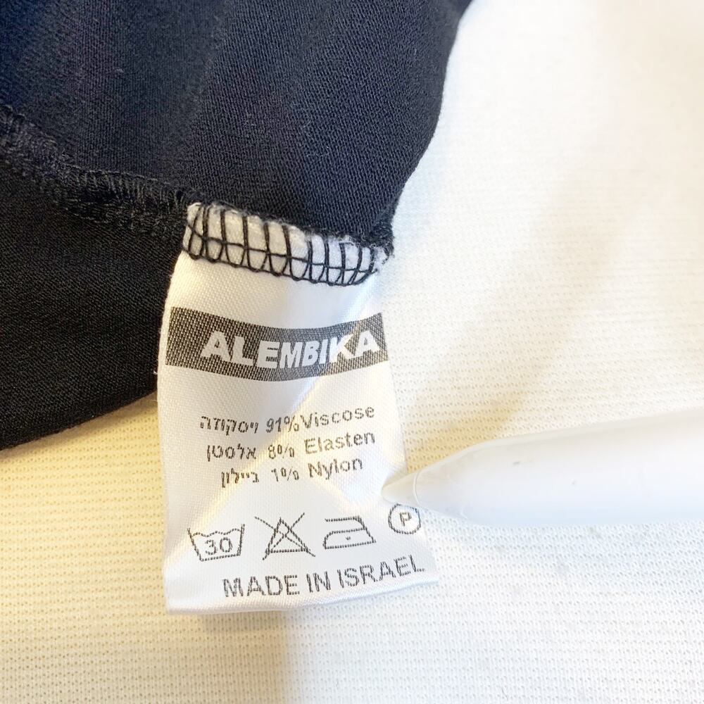 Alembika S Small Black Trapeze Top Flowy Tunic Blouse Lightweight Dressy Casual - Picture 7 of 7